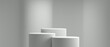 © allme3d - 3d minimal background. 3d podium white background for cosmetic presentation. 3d rendering illustration.