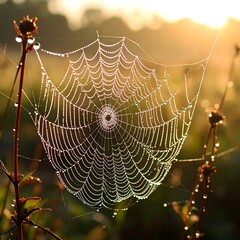 Dew-kissed spider web