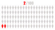 © Easin Arafat - People or statistics with 2 Percent female icon isolated on white background