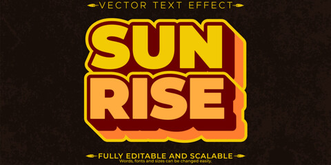 Wall Mural - retro sticker text effect, editable 70s and 80s text style