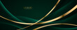 © Arroyan Art - 3D green luxury abstract background overlap layer on dark space with golden wave lines decoration. Modern graphic design element cutout style concept for web banner, art, flyer, card or brochure cover