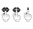 © Soron - Middle Finger Lips Svg