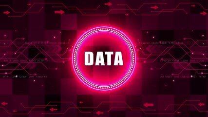 Data text animation . hud aliments technology background. technology background with Cyberspace HUD elements animation.