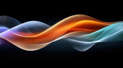 Wall Mural - visual data story concept, abstract waves of vibrant colors flow gracefully against a dark backgroun