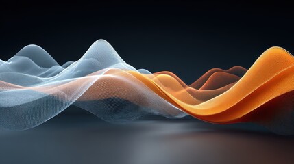 Wall Mural - visual data story concept, abstract waveforms in a digital landscape showcasing vibrant colors and i