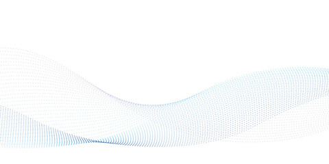 Wall Mural - abstract halftone flowing wavy colorful gradient dots shape isolated on transparent background. digi