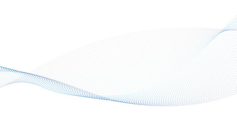Wall Mural - abstract halftone flowing wavy colorful gradient dots shape isolated on transparent background. digi