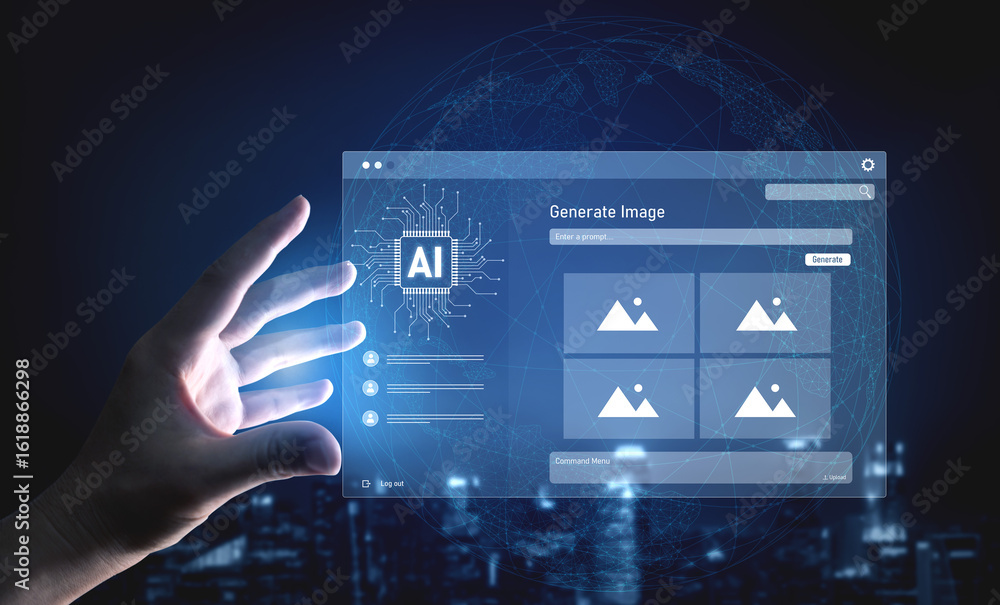 AI image generator interface enables image, AI, and generator process ...