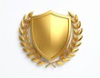 © ruangrit19 - Golden Shield with Laurel Wreath Award Emblem.