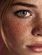 © Johannes - Youthful model with striking features, showcasing freckles and captivating eyes. natural glow and soft lighting enhance beauty and detail of skin
