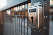 © Kate - Close-Up of Modern Electronic Lock on Metal Fence