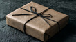 © raseldesigner93 - Rustic gift wrapped in brown paper tied with black twine present