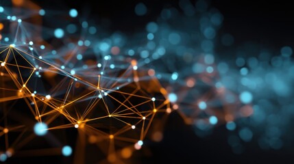 glowing network nodes connection abstract