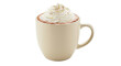 © gabriel - A creamy mug of hot chocolate with whipped cream and cinnamon on a black background isolated image on transparent background