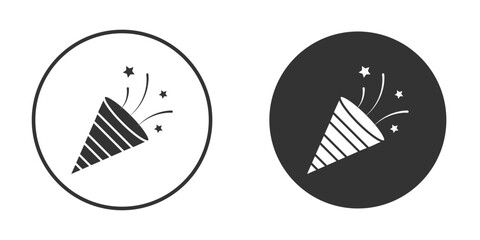 Confetti party popper icon, flat vector simple element illustration from editable concept