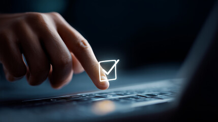 hand selecting 3D checkbox in augmented space from laptop