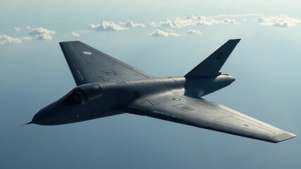 Wall Mural - a fighter jet soaring through the sky with fluffy clouds as the backdrop