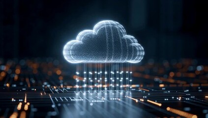 A glowing cloud symbolizing data and connections, representing the concept of 