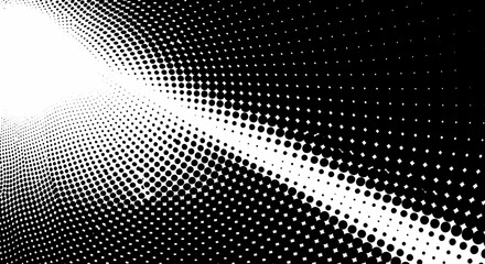 Wall Mural - monochrome halftone dots in perspective creating an abstract digital background. modern vector graph
