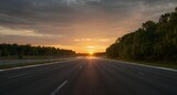 Sunrise Over Empty Racetrack