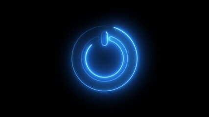Wall Mural - Abstract technology background circle digital hi-tech technology design with power button. Digital Abstract technology background.glowing power button icon animated on a black background ,The.4k