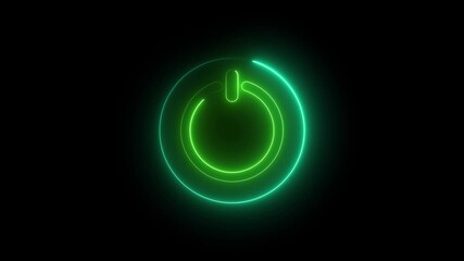 Wall Mural - Abstract technology background circle digital hi-tech technology design with power button. Digital Abstract technology background.glowing power button icon animated on a black background ,The.4k