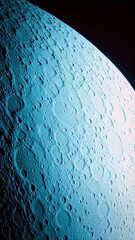 Wall Mural - vertical video blue moon surface with craters. perfect for projects related to space, astronomy, sci
