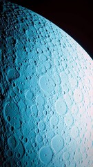 Wall Mural - vertical video blue moon surface with craters. perfect for projects related to space, astronomy, sci