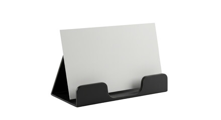 Blank business card in card holder for promotional use isolated PNG with Transparent Background