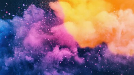 Wall Mural - A vibrant and surreal digital  of a nebula filled with explosive colors.