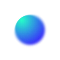 Wall Mural - Illustration of blue circle gradient element blurred with noise texture and grain