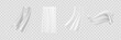 © luda - Set of realistic fluttering white cloths, soft lightweight clear material isolated on transparent background vector illustration