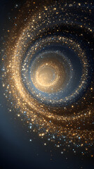 Wall Mural - abstract spiral galaxy gold blue light background