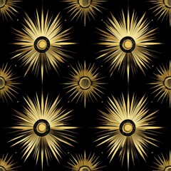 Wall Mural - glamorous art deco seamless pattern of stylized suns and stars