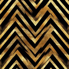Wall Mural - bold gold art deco chevron pattern in seamless design for decor