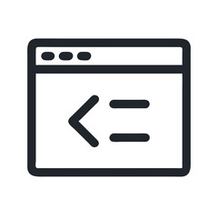 Code window icon illustrating computer programming and web development