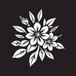 © MD - Exquisite white flower illustration on a stark black background