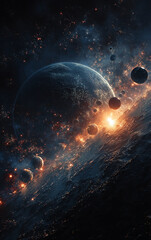 Wall Mural - planet in space. Generative AI