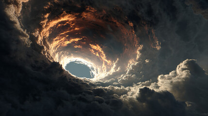 Wall Mural - sun rays through the clouds. Generative AI
