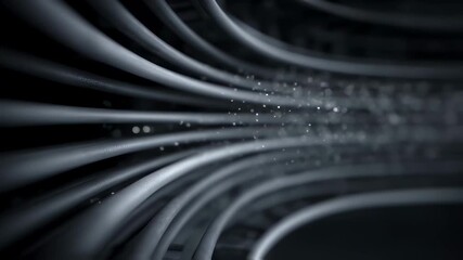 Wall Mural - fiber optic cables transmitting vibrant data as glowing particles, forming an innovative and futuris