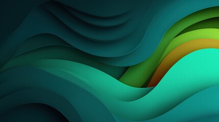Abstract Green and Teal Wave Background