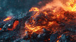 © Nibir - Fiery volcanic landscape with flowing lava and smoke