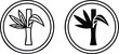 © RABBI - Organic Bamboo icons. Organic and Natural Fabric. Bamboo Garment Tag Symbol. Bamboo Leaves.