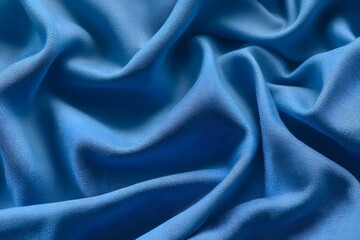 Blue sports fabric texture background, close-up of blue jersey cloth