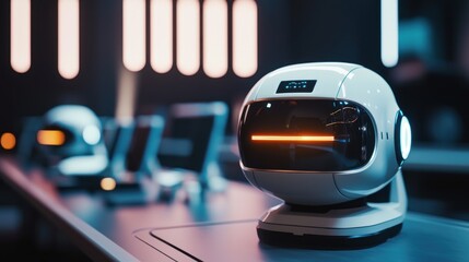 Futuristic Robot in a High-Tech Laboratory