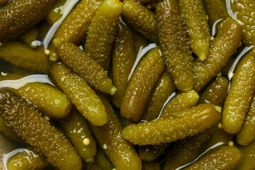 Wall Mural - Texture of tasty pickled cucumbers as background