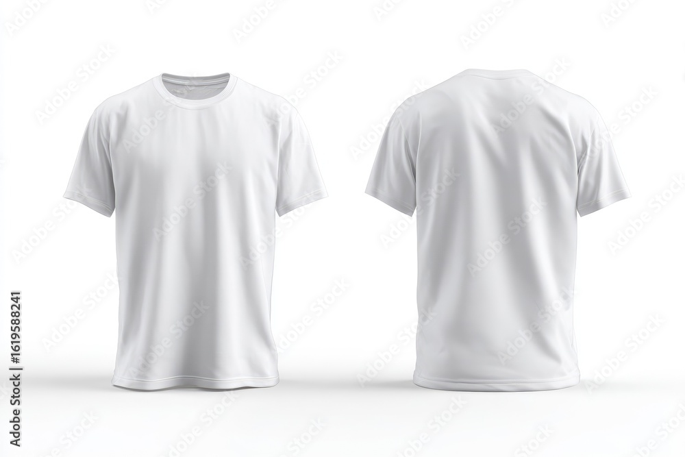Plain white t-shirt, front and back view Stock Photo | Adobe Stock