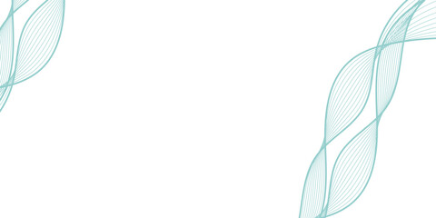 Wall Mural - abstract background with smooth aqua-blue flowing wave lines on a clean white backdrop diagonal flow