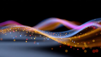 Wall Mural - vibrant waves of colorful light particles