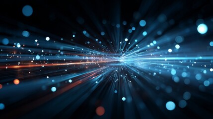 Digital Light Rays and Particles in Abstract Technology Background